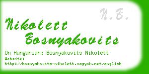 nikolett bosnyakovits business card